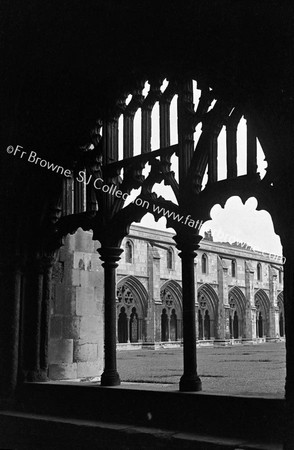 CATHEDRAL THROUGH A CLOISTER WINDOW